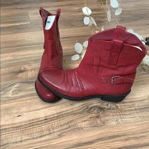 Franco Sarto Red Short Cowboy Boots